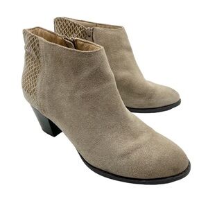 Vionic Bromley Taupe Suede Ankle Booties